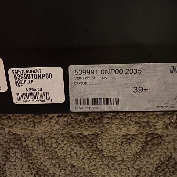 EEUC Saint Laurent Teddy Ivory Patent Leather Stiletto Heel Pumps Shoes Sz 39.5 - Picture 9 of 10